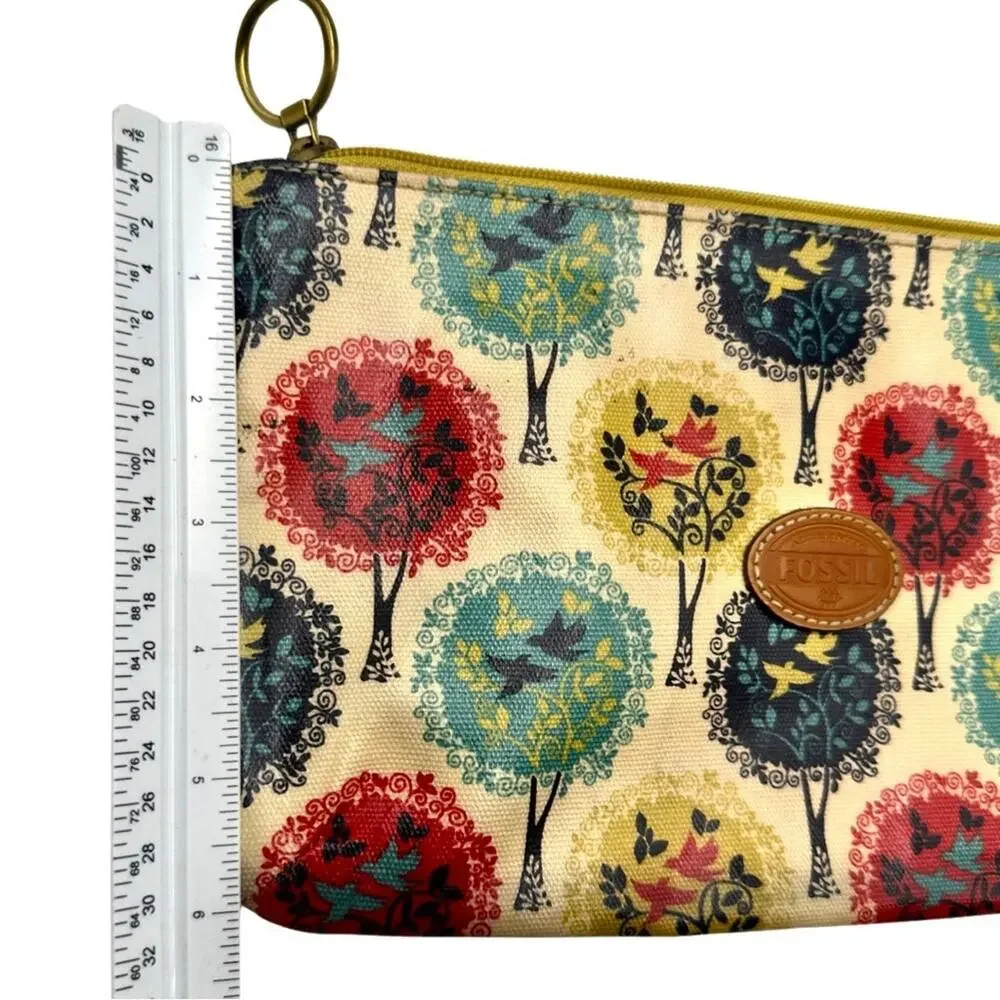 FOSSIL women's large pouch coated fabric